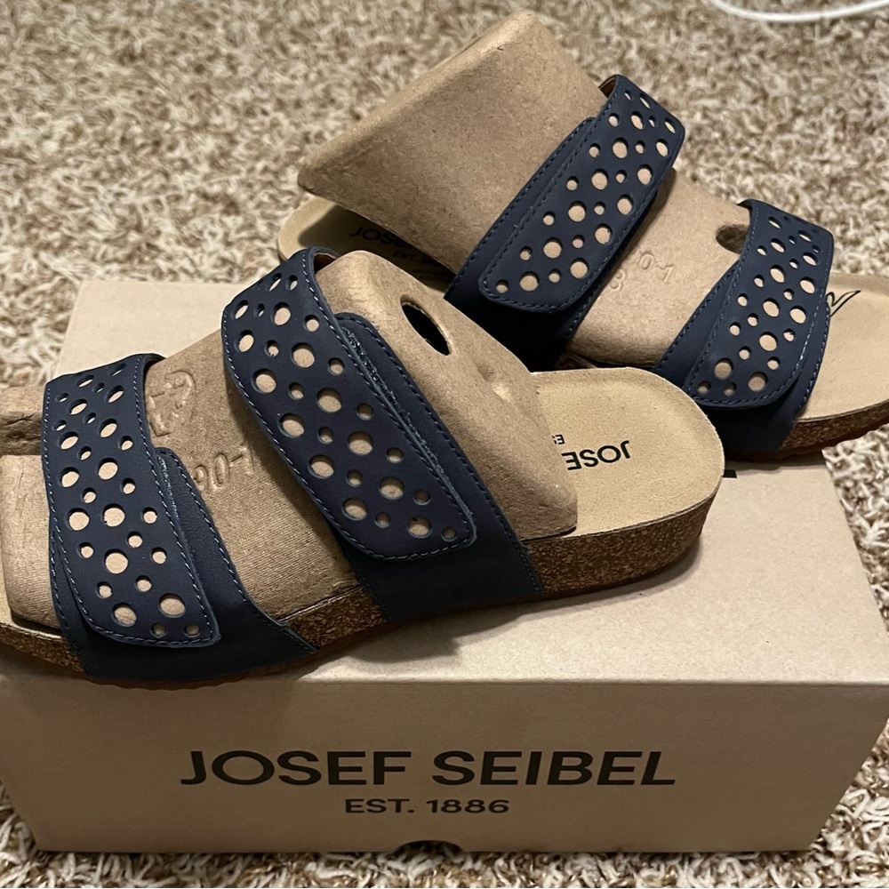 Josef Seibel Shark Blue Sandals